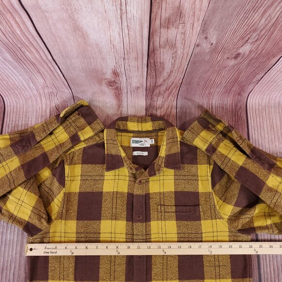 Wellen Huckberry Mens Medium Brushed Hazy Flannel Shirt Button Up Plaid - Picture 12 of 13